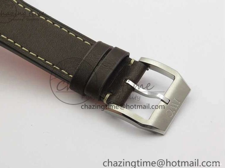 MIROTIME 0224 Original Pilot IW326803 SS MK 1:1 Best Edition Black Dial on Brown Leather Strap MIYOTA 7146